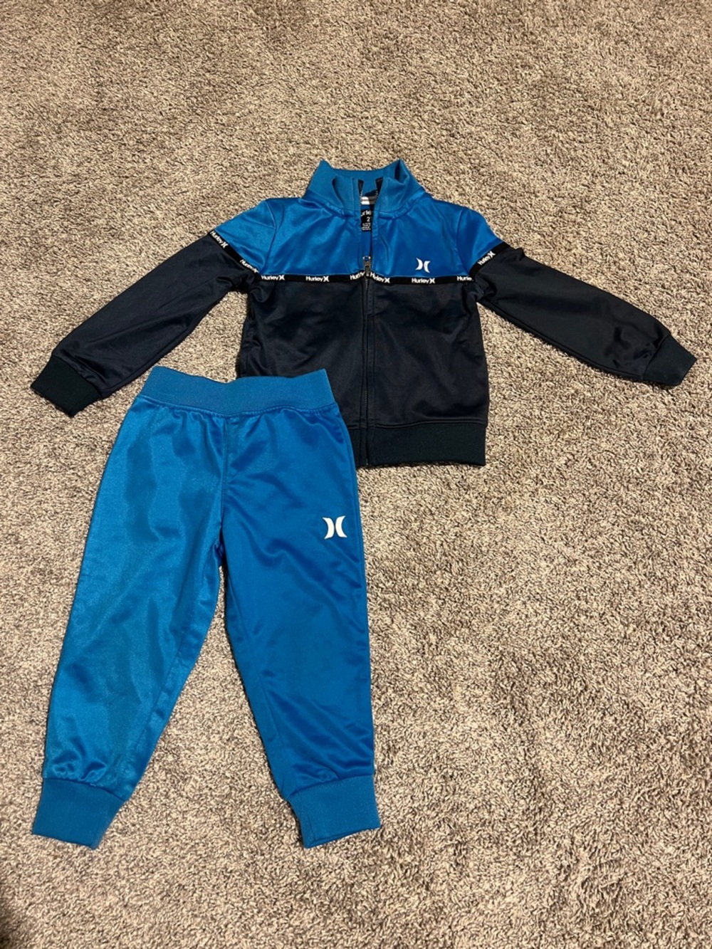 Hurley Blue & Black Toddler Track Jacket and Pants Set
